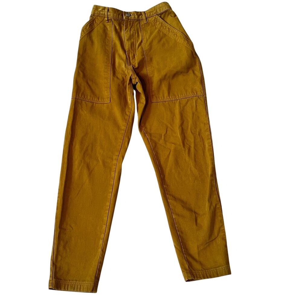 Big Bud Press Pencil Pants Spicy Mustard Yellow Work Gold Cotton Twill Small